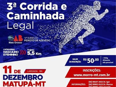 Foto da Notícia: OAB-MT organiza corrida e caminhada para incentivar vida saudável