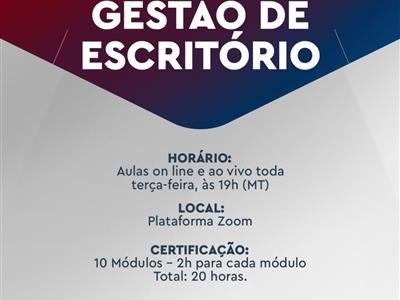 Foto da Notícia: Atendendo à advocacia, OAB-MT e ESA-MT oferecem curso de gestão de escritório