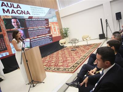 Notícia destaque: Gisela Cardoso participa de aula magna que celebrou convênio entre AMAM, EMAM e a Universidade de Coimbra